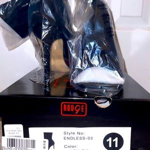 Black Suede opened toe booties in size 11’s